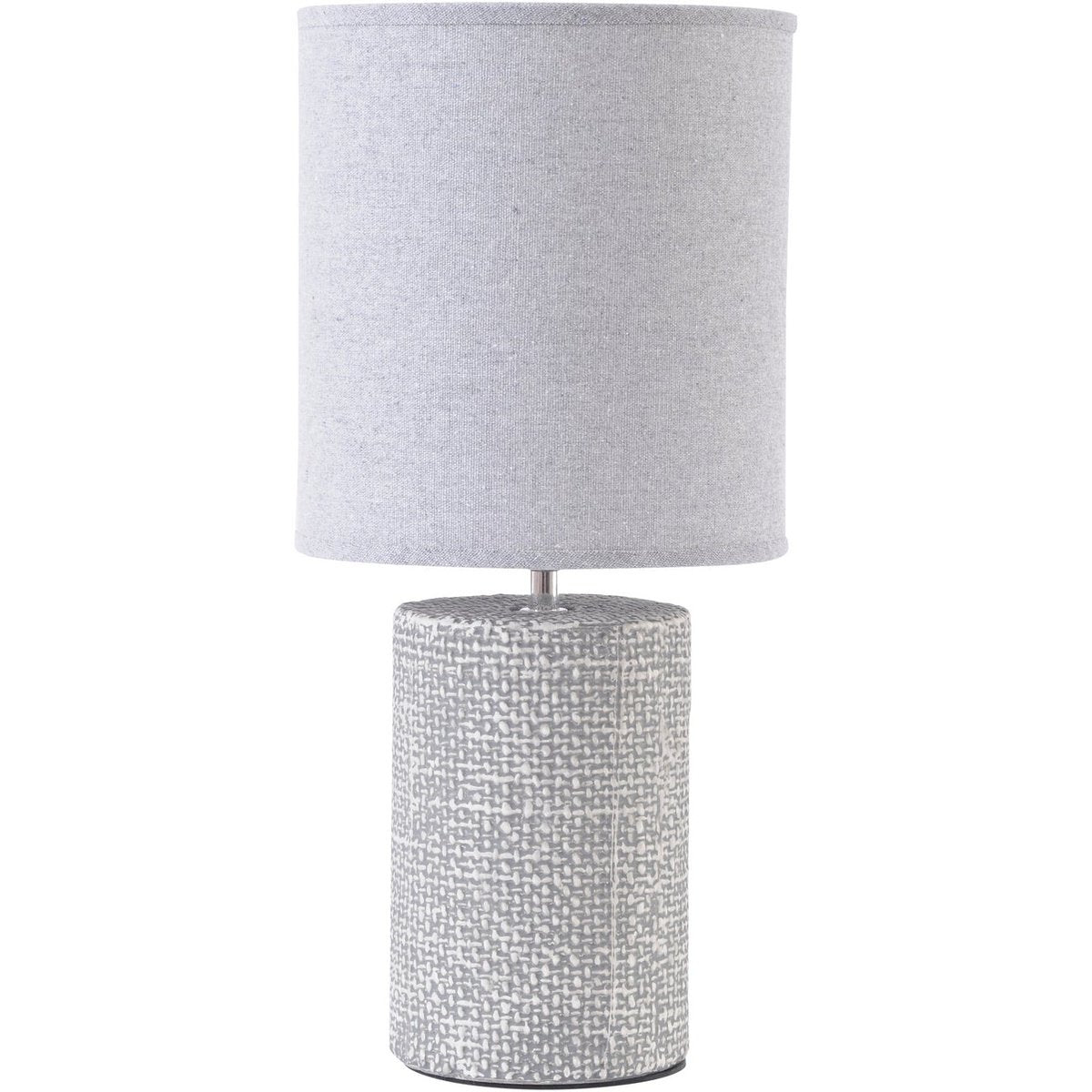 Grey Textured Porcelain Table Lamp With Shade  E14 40W