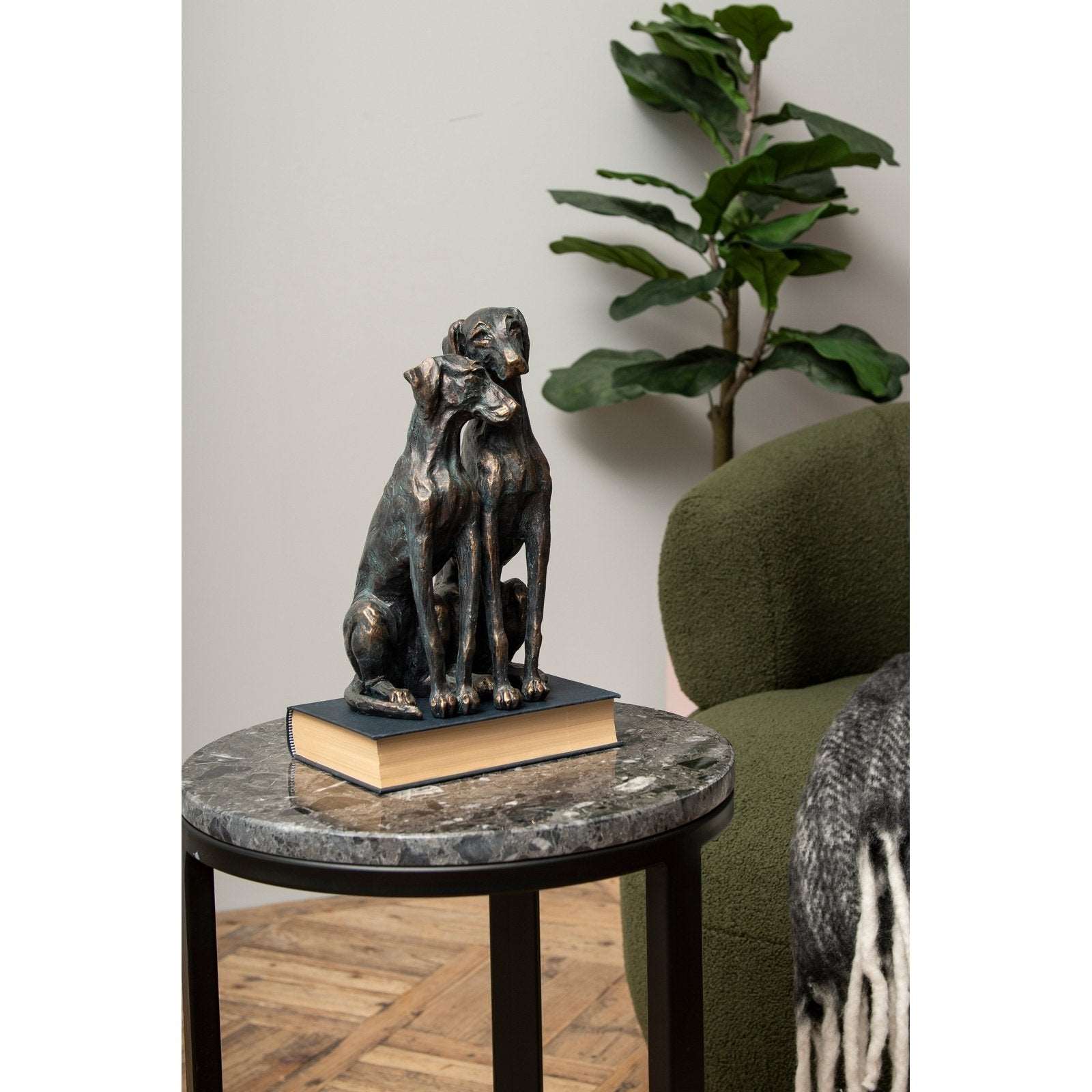 Antiqued Bronze Pup Sculpture