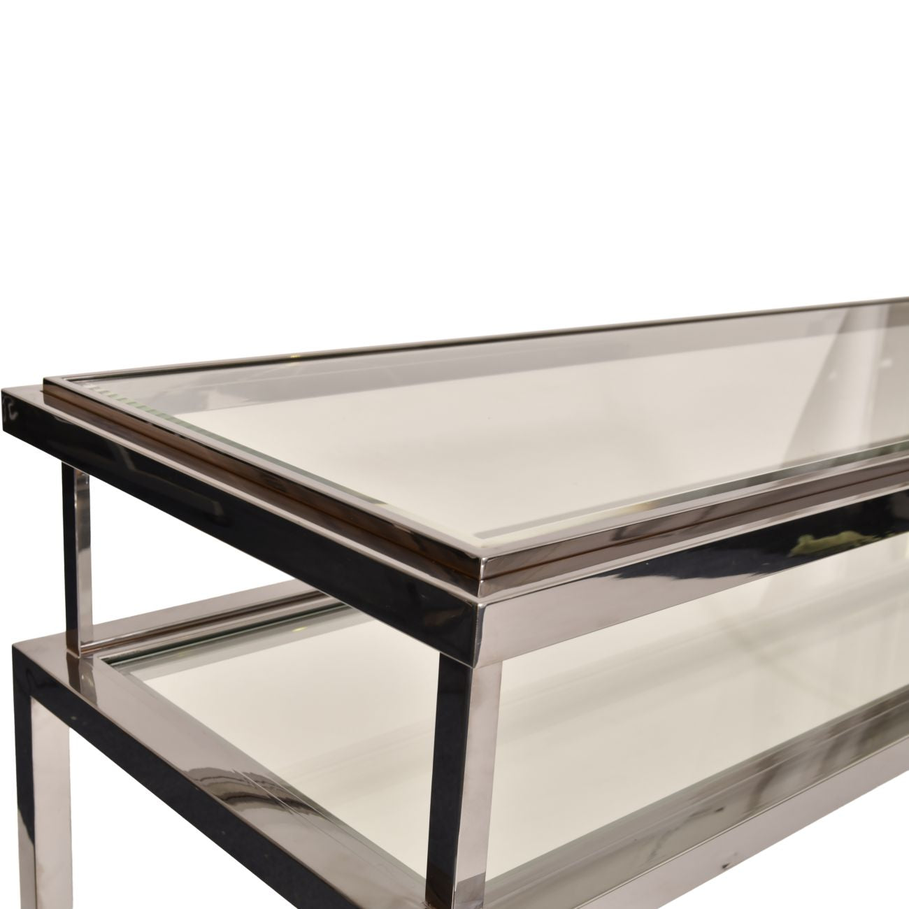 Knightsbridge Stainless Steel and Glass  Console Table 160x45x76cm