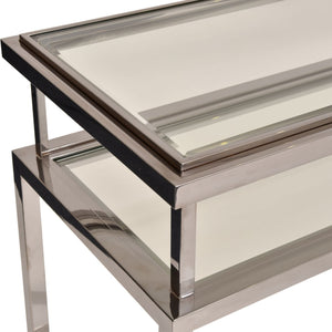 Knightsbridge Stainless Steel and Glass  Console Table 160x45x76cm