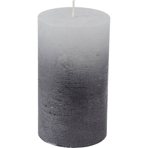 White Pillar Candle With Metallic Black Ombre Base 7x12cm