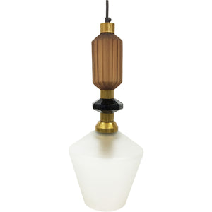 Arenal Buttermilk and frosted glass pendant E27 60W