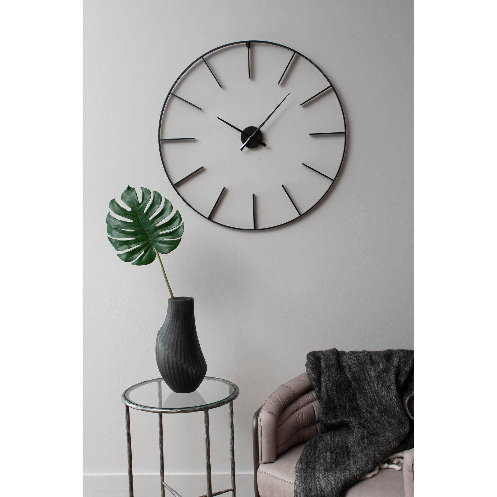 Tiverley Black Skeleton Wall Clock 80cm diameter