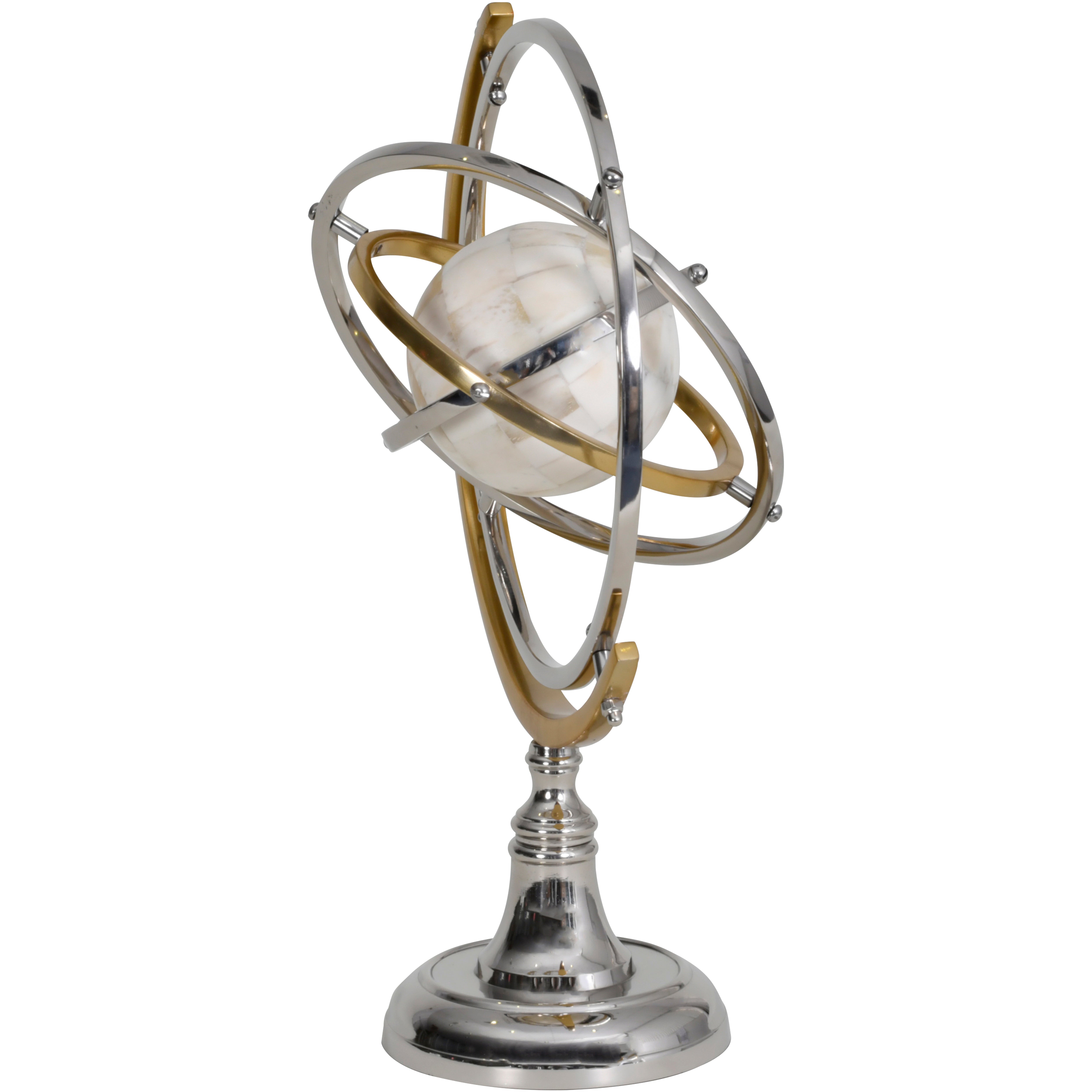 Colli Stainless Steel Armilliary Sculpture with Bone Globe