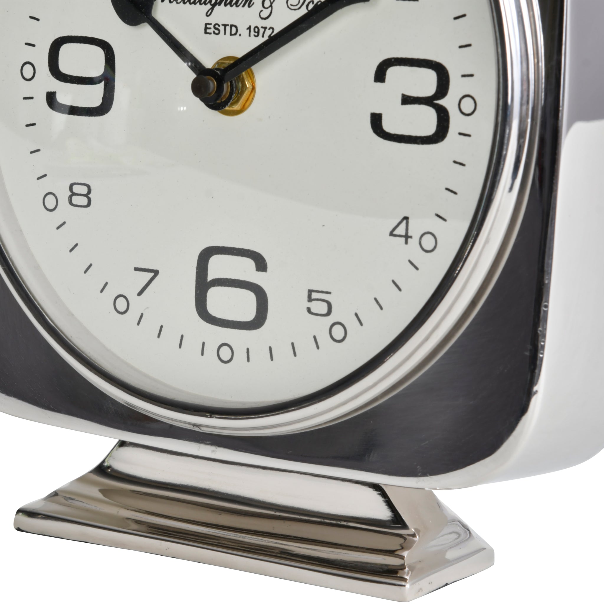 Vickers Silver Nickel Square Mantel Clock on Stand