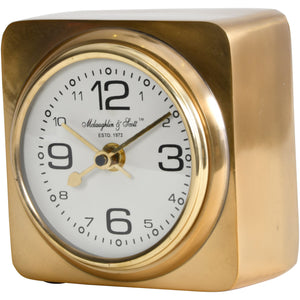 Tomas Solid Gold Square Carriage Mantel Clock