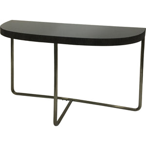 Savoy Half Moon Console Table with Black Tinted Glass