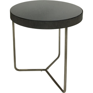 Savoy Set of 2 Side Tables with Black Tinted Glass