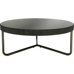Savoy Round Coffee Table Set of 2 with Black Tinted Glass