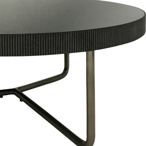 Savoy Round Coffee Table Set of 2 with Black Tinted Glass