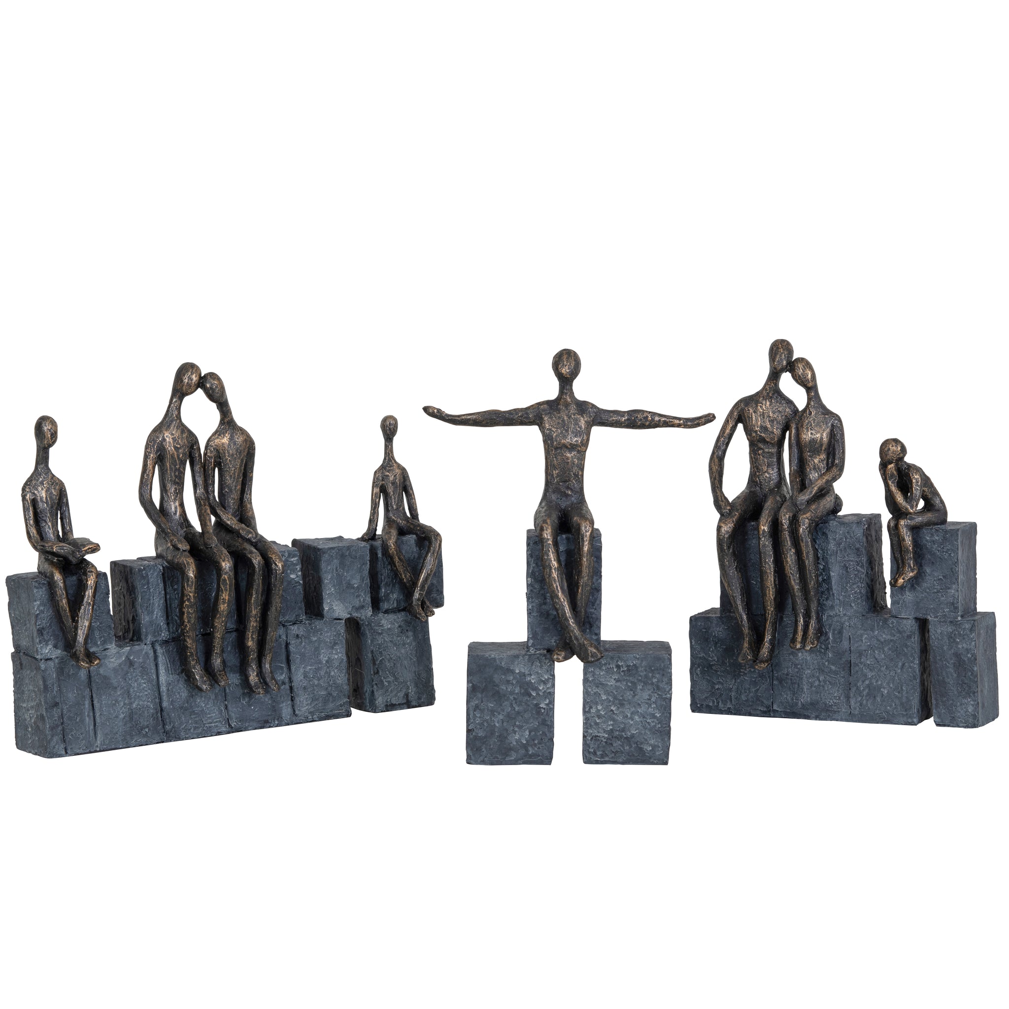 Bronze Blocks Sculpture Family of four