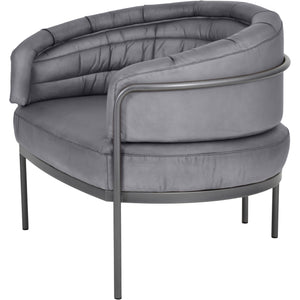 Aldous Club Chair Concrete Colour Leather