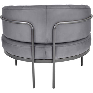 Aldous Club Chair Concrete Colour Leather