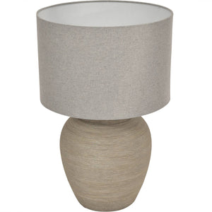 Maslowe Etched Grey Small Ceramic Lamp with Shade - E27 60W