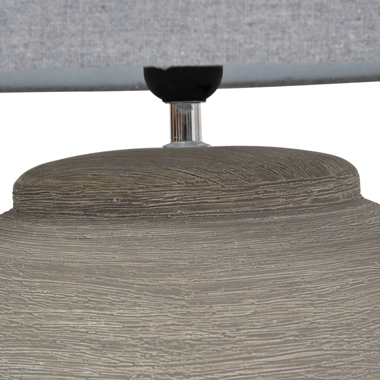 Maslowe Etched Grey Small Ceramic Lamp with Shade - E27 60W