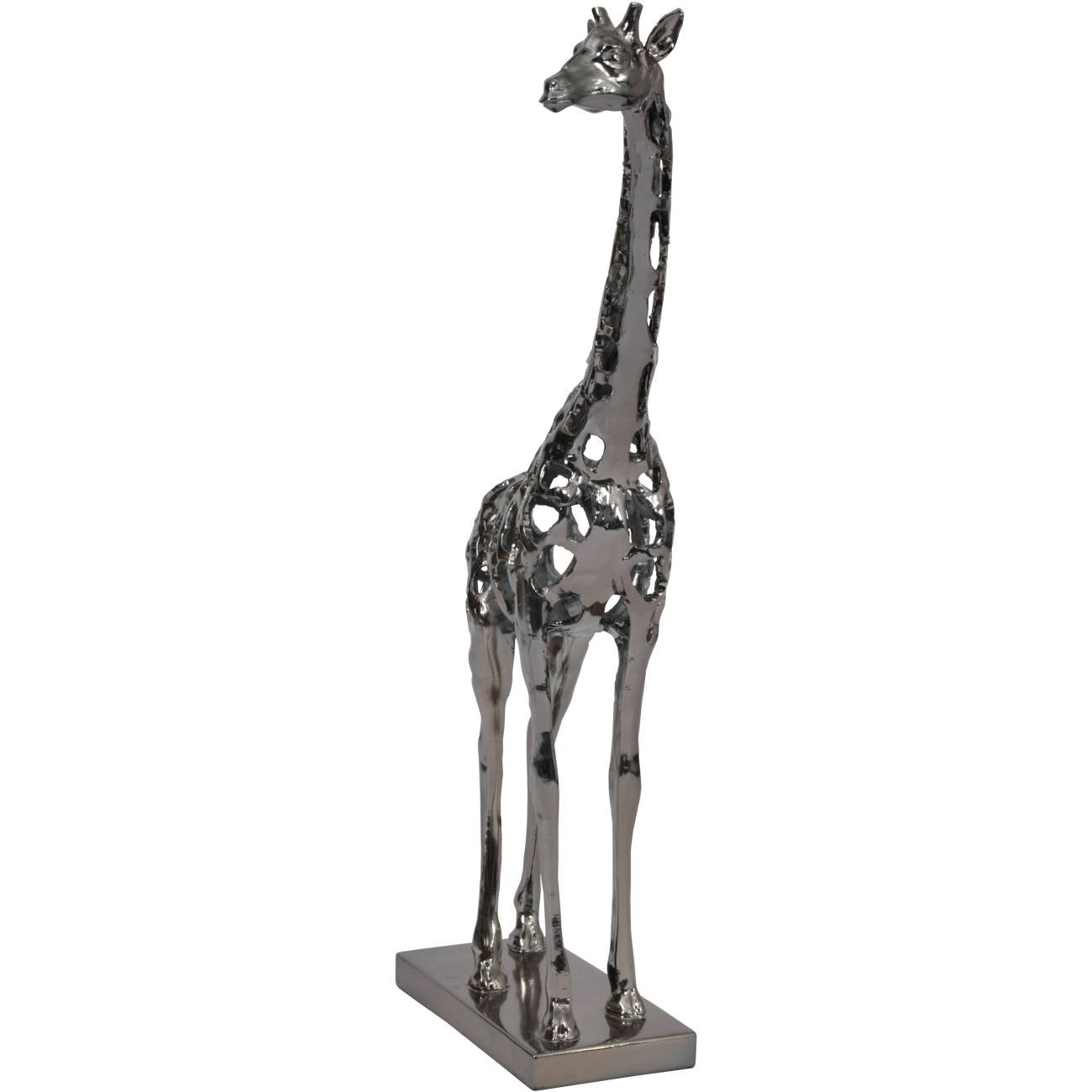 Pountney Black Nickel Hollow Giraffe 70cm Sculpture