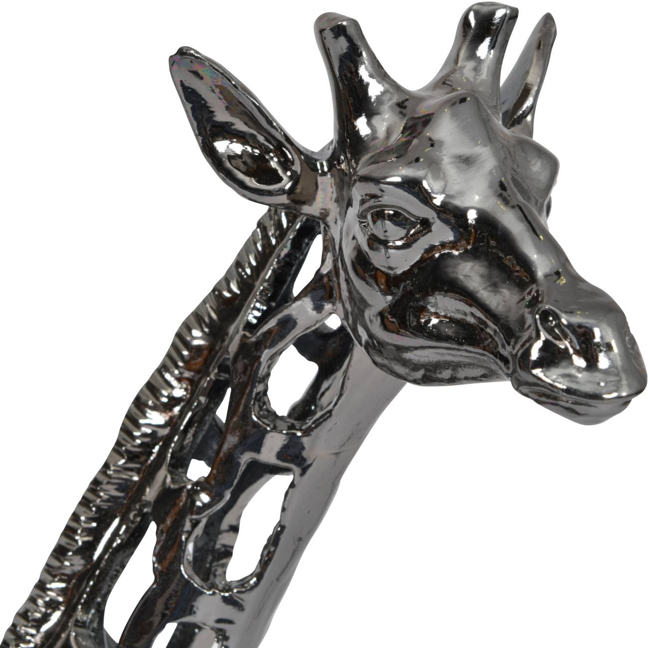 Pountney Black Nickel Hollow Giraffe 70cm Sculpture