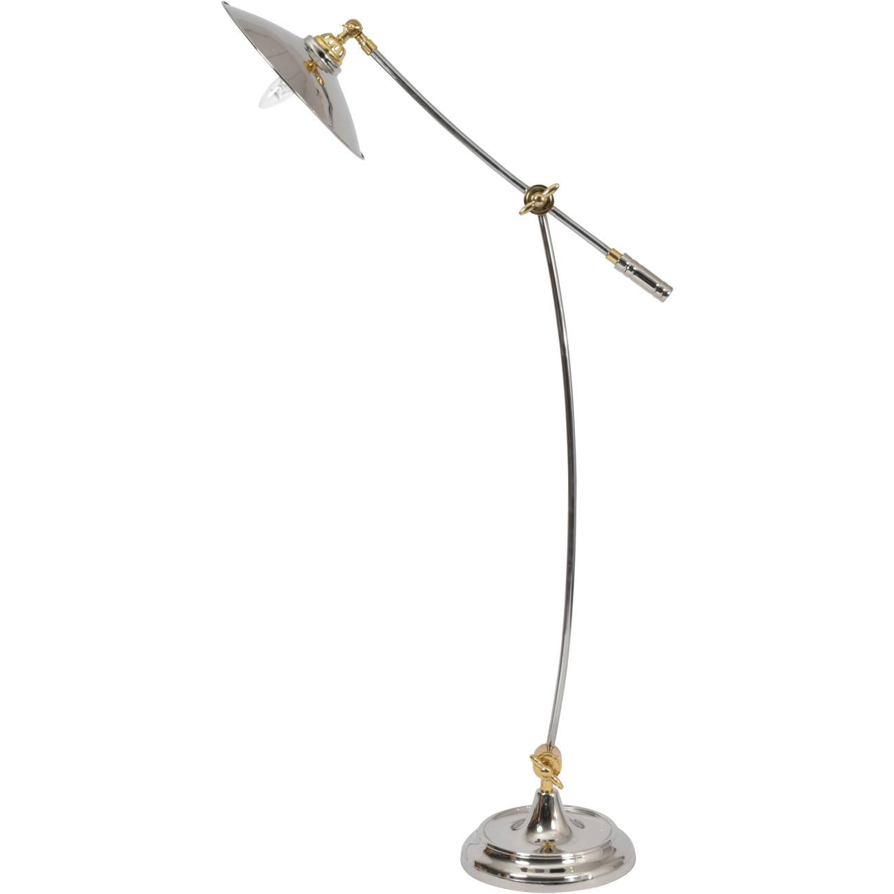 Hulu Brass and Steel Adjustable Floor Lamp - E27 15W