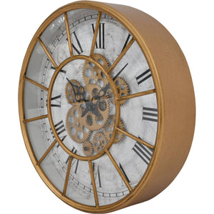 Brockett Gold Skeleton 40cm Moving Cog Clock