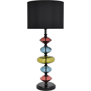 Evie Lamp in Ebony & Green Glass (Base Only) - E27
