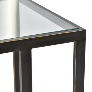Marvaux Gilded Bronze Metal and Glass Side Table
