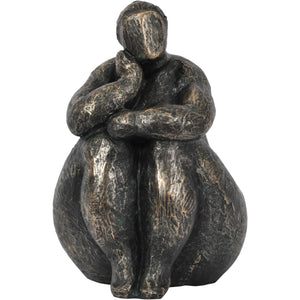 Athene Contemplating Feminine Form Resin Sculpture Antique Bronze