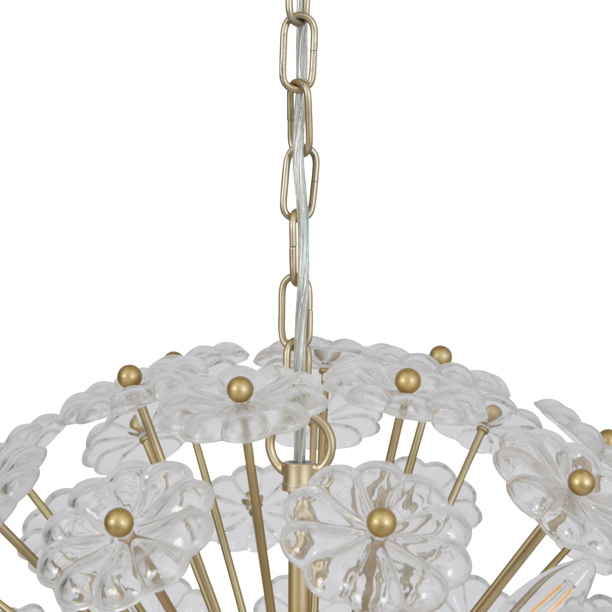 Maisie Champagne Gold And Glass Pendant Chandelier