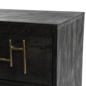 Valeo Espresso Stained Wooden 2 Drawer Bedside Table