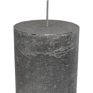 Black and Silver Ombre Pillar Candle  7x19cm