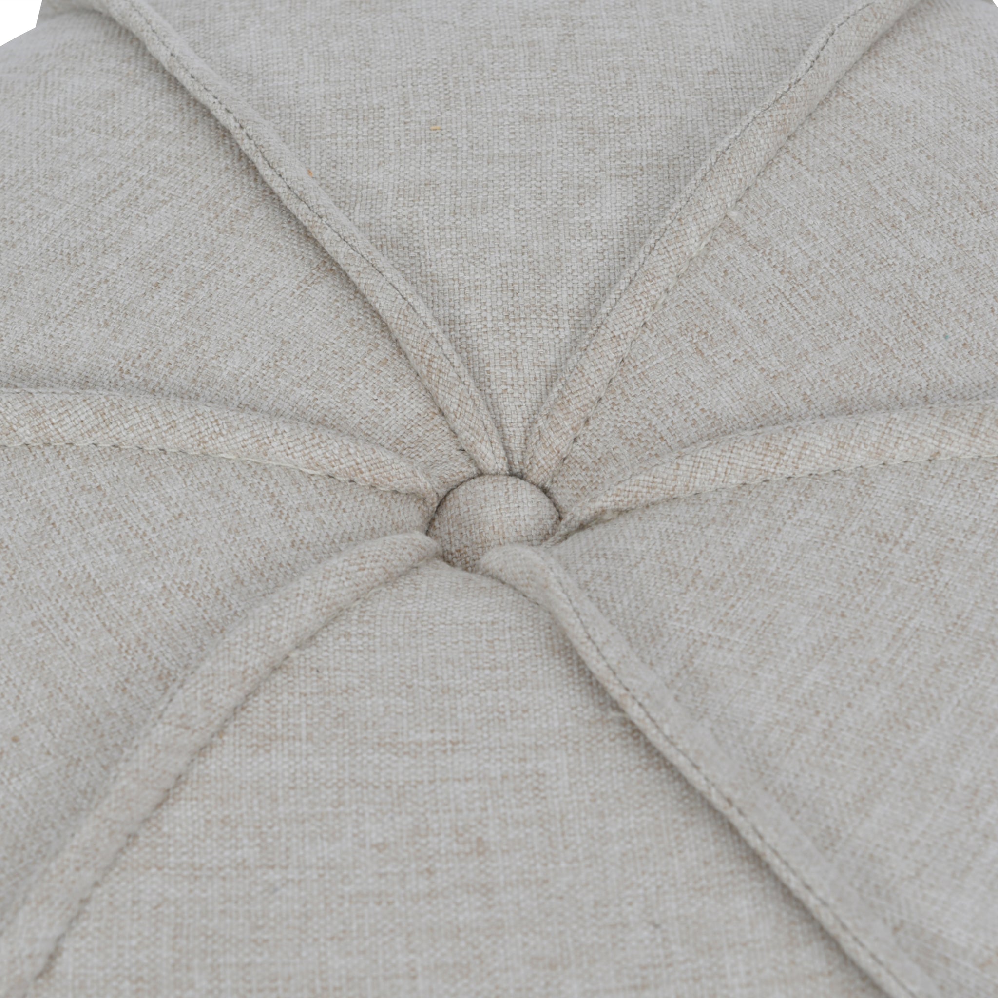 Seam Button Stool in Oatmeal Fabric