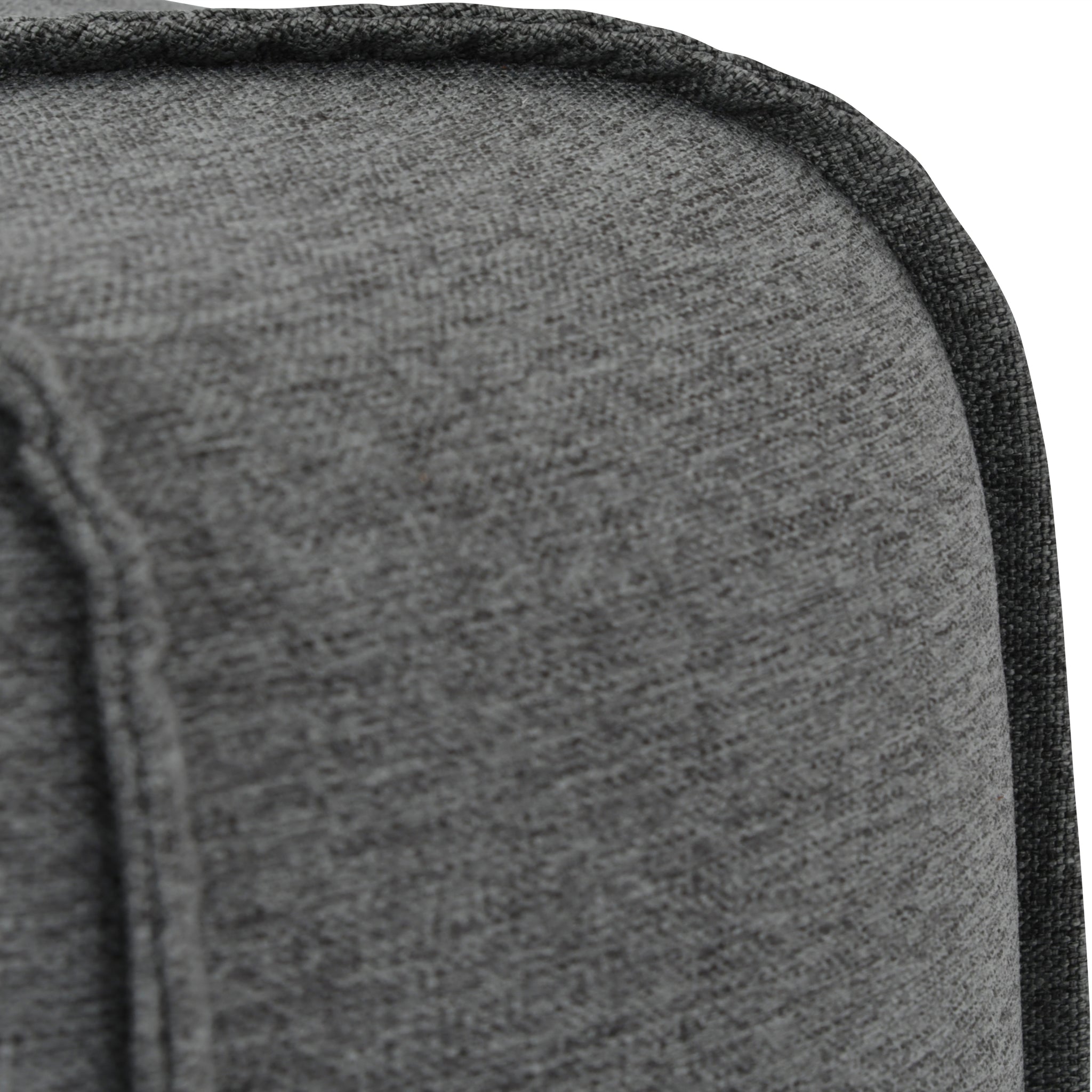 Seam Button Stool in Smoke Grey Fabric