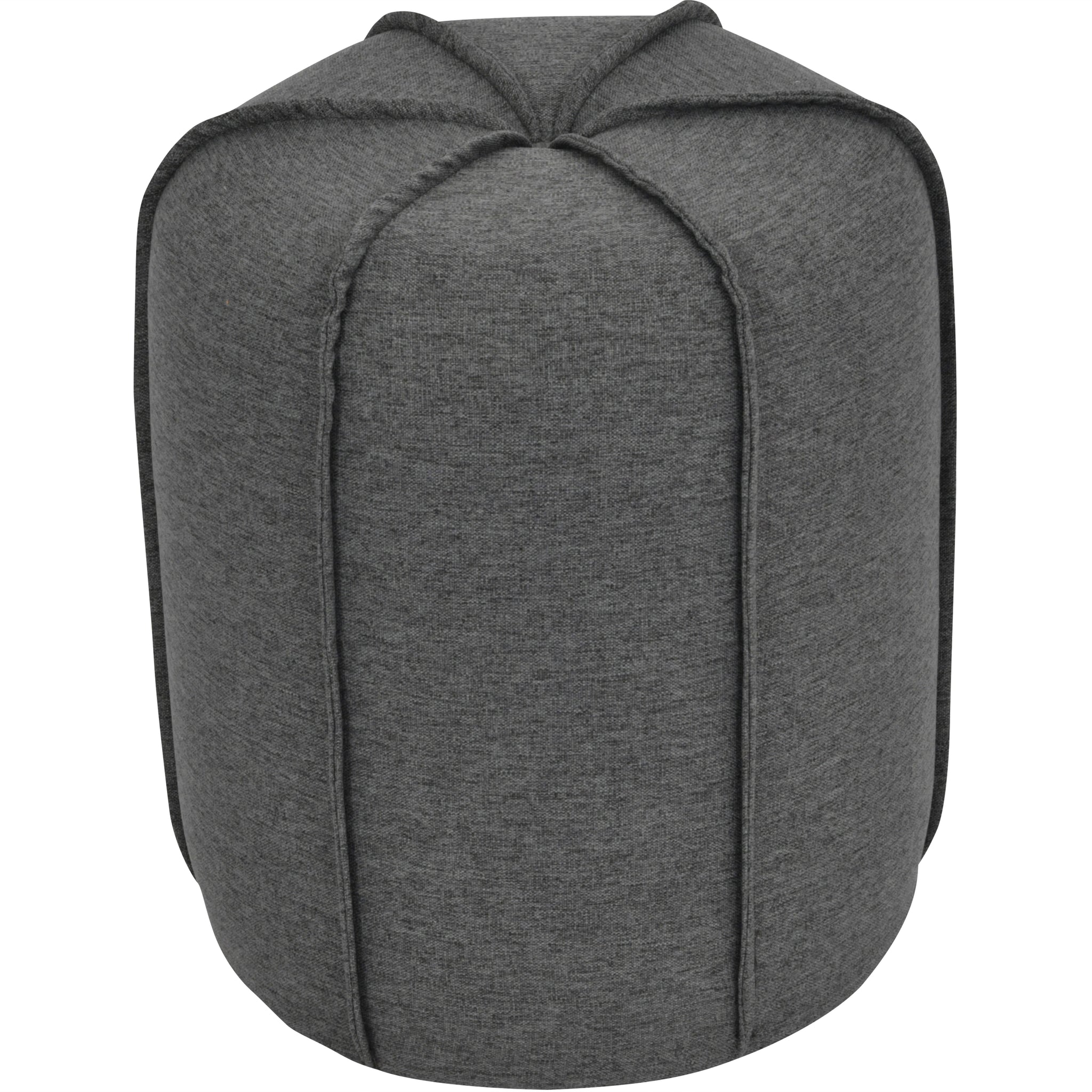 Seam Button Stool in Smoke Grey Fabric