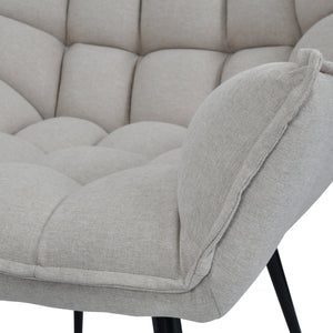Crishelle Occasional Chair with Footstool in Oatmeal Fabric