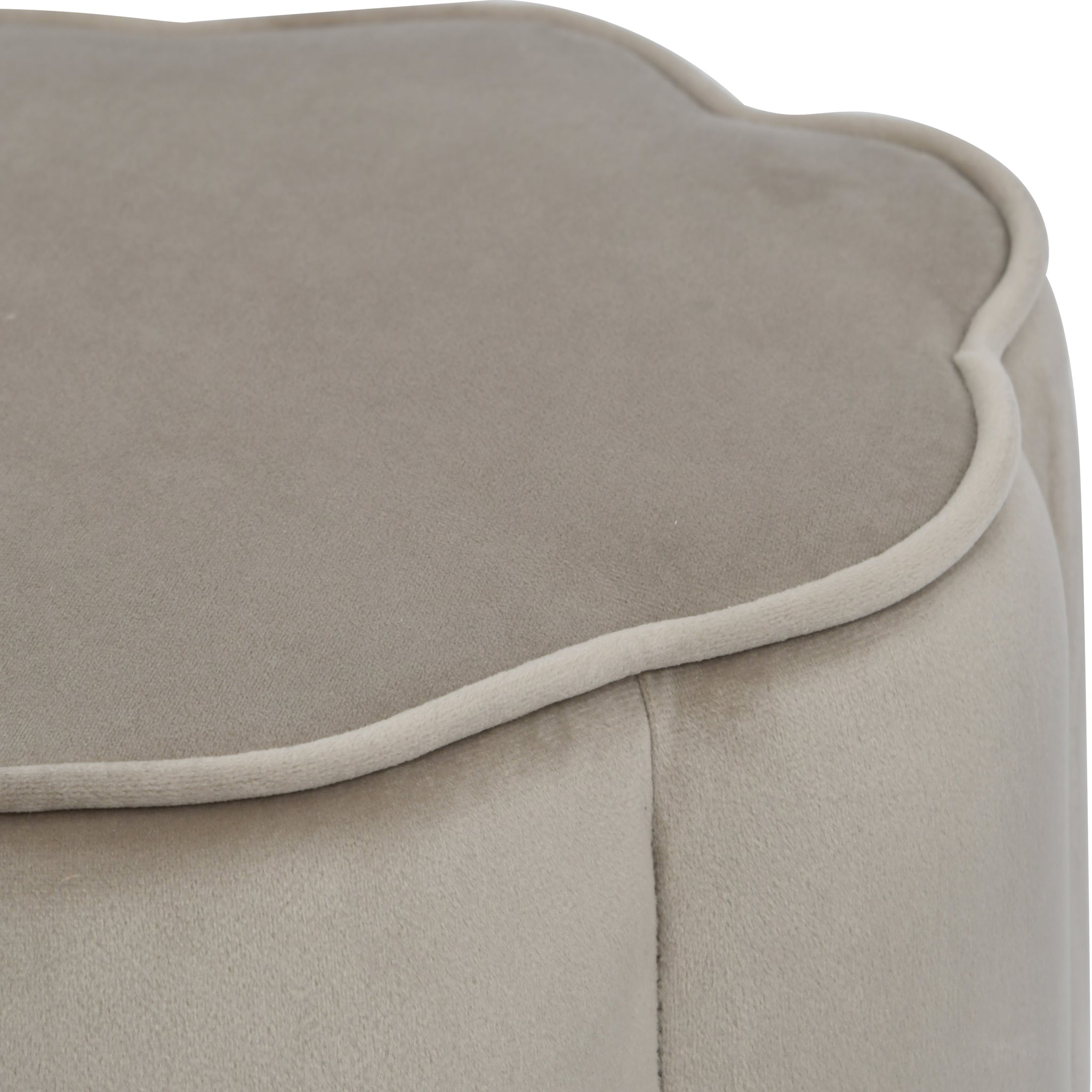Coral Footstool in Smokey Taupe Velvet