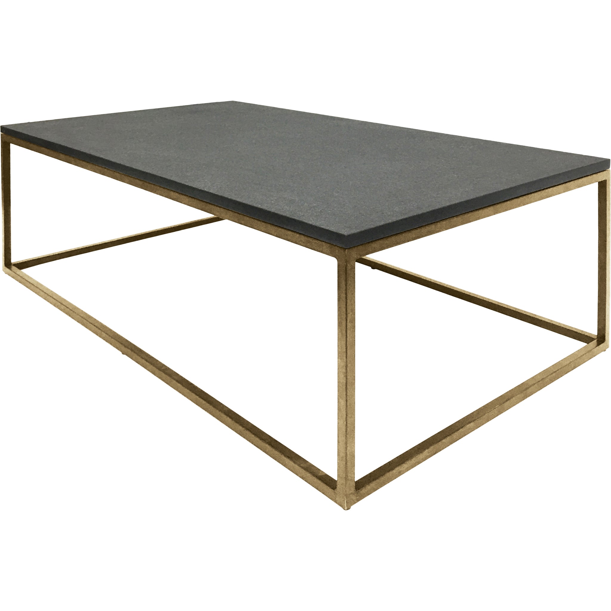 Forge Iron Coffee Table Aged Champagne Finish with Galaxy Slate Top Small 12