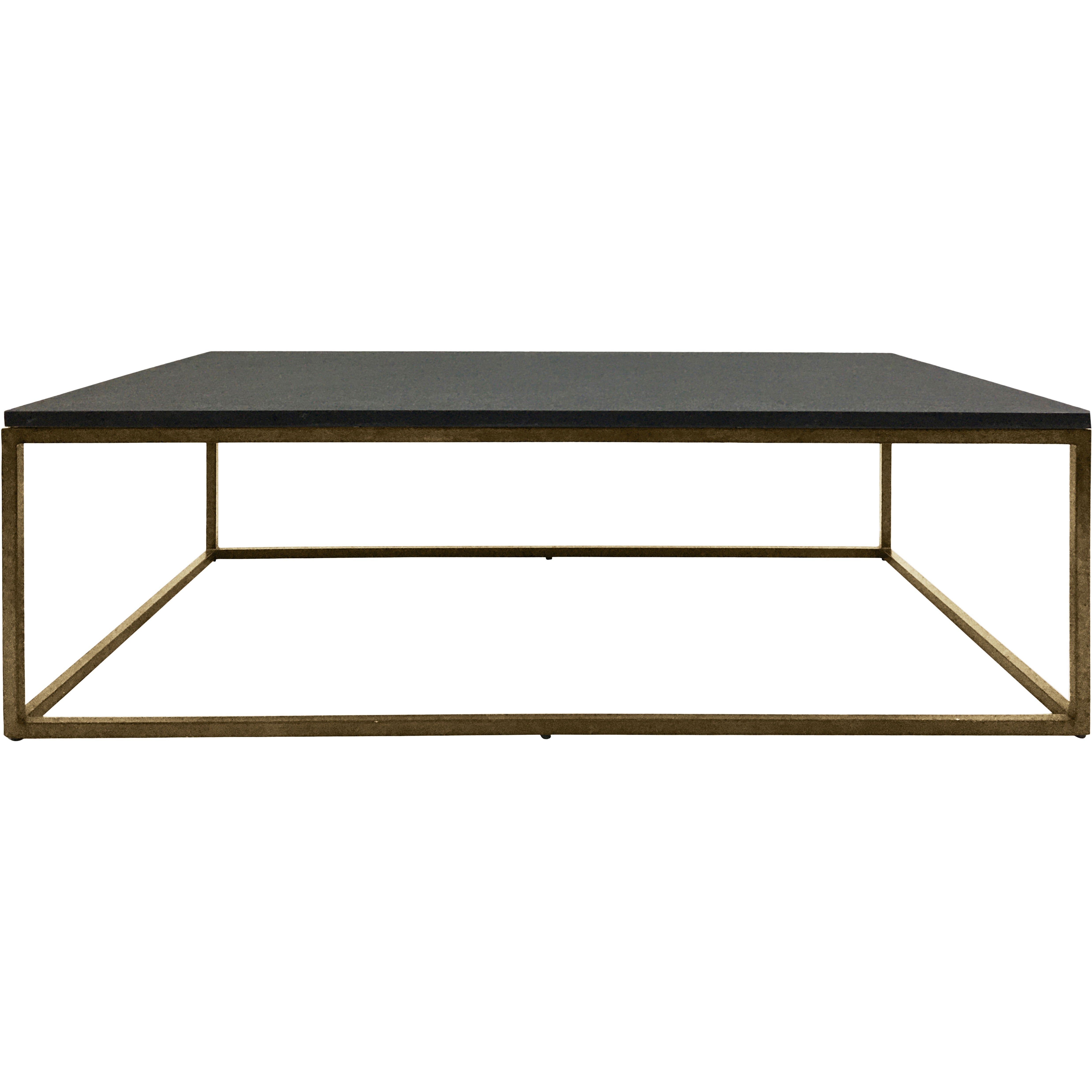 Forge Iron Coffee Table Aged Champagne Finish with Galaxy Slate Top Small 12