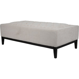 Theo Buttoned XL Ottoman in Ivory Fabric 140x76cm