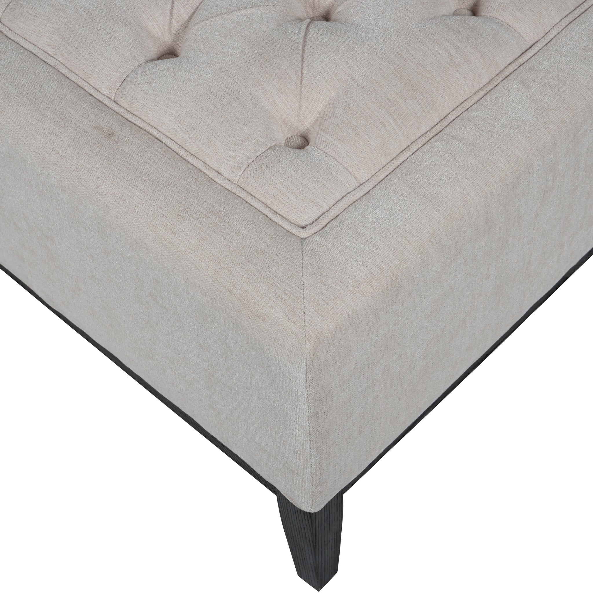 Theo Buttoned XL Ottoman in Ivory Fabric 140x76cm