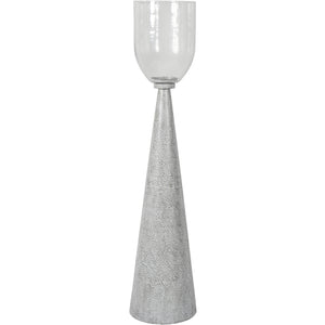 Sanderson Iron and Hammered Glass Hurricane Extra Large White 140cm