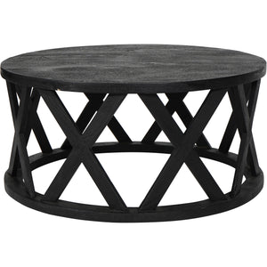 Cala Solid Wooden Coffee Table in Black