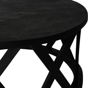 Cala Solid Wooden Coffee Table in Black