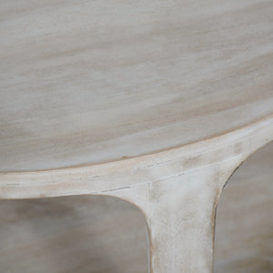 Bamburgh Solid Carved Wooden Coffee Table in Whitewash Finish