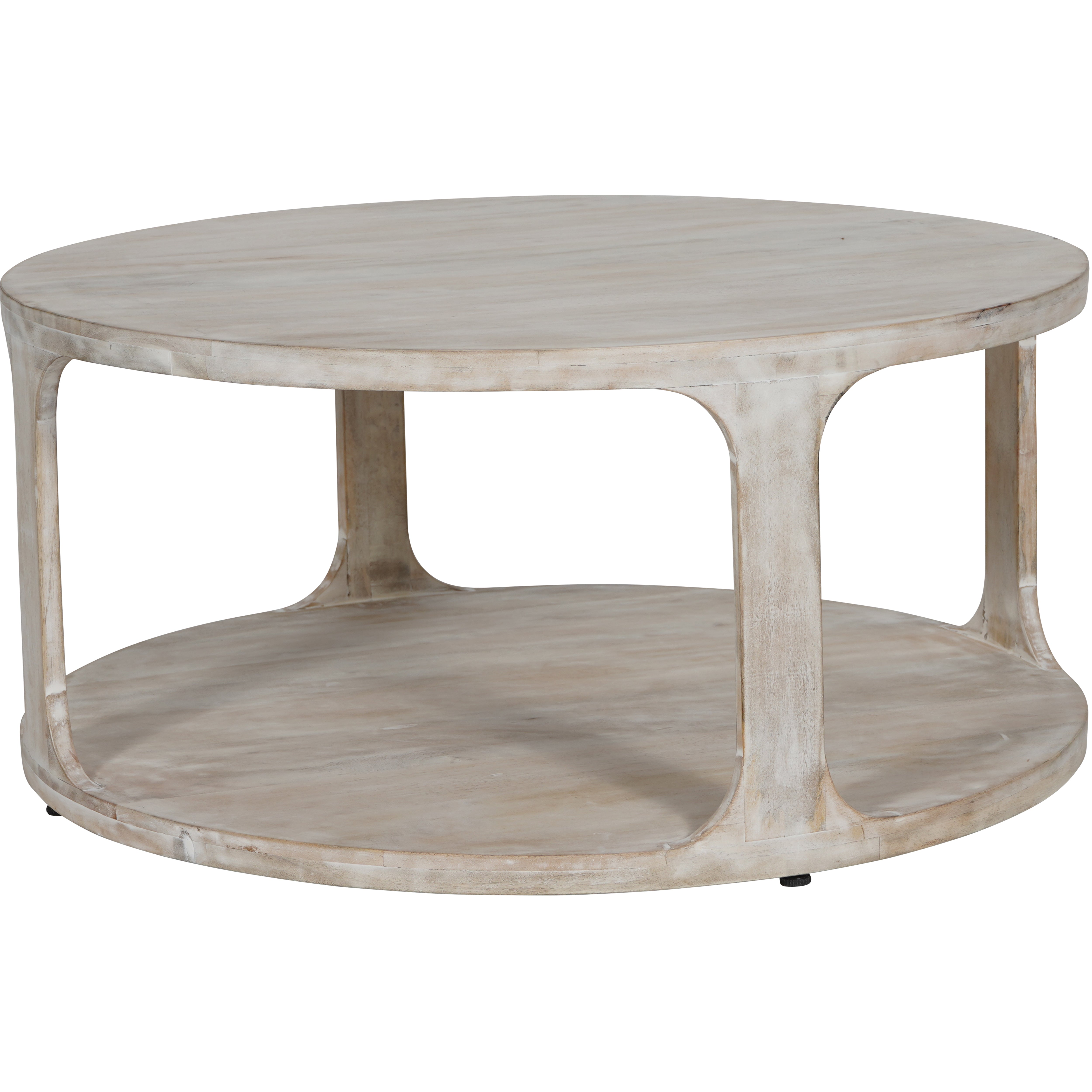 Bamburgh Solid Carved Wooden Coffee Table in Whitewash Finish