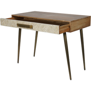 Lindum Bone and Mango wood Desk Table with Drawer
