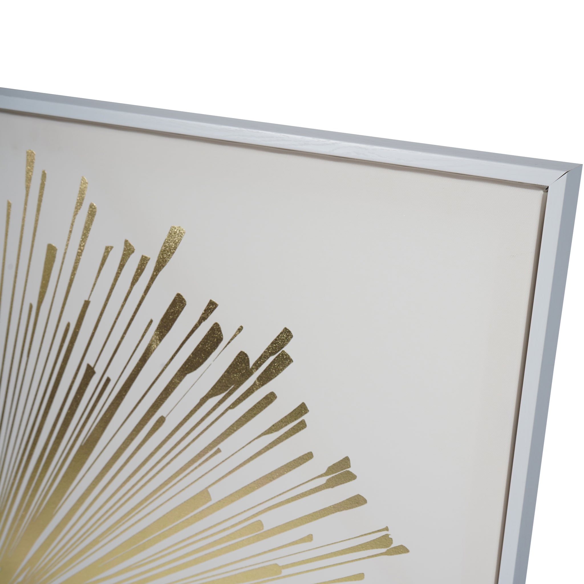 Golden Foil Sunburst Framed Canvas 100x100cm