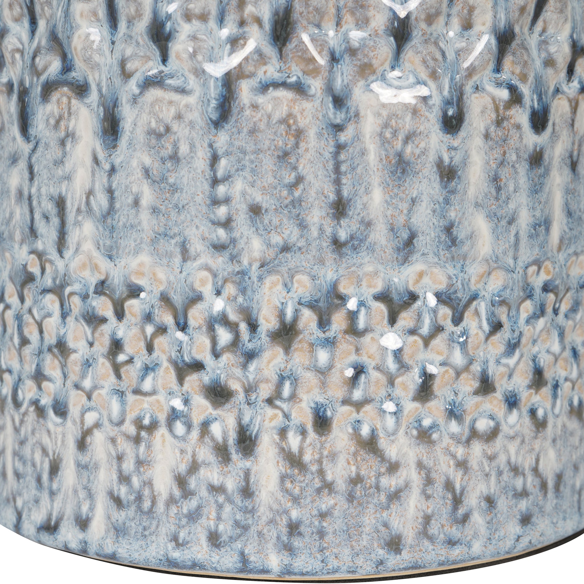 Storm Sky Glaze Table Lamp 60cm with Cream Drum Shade