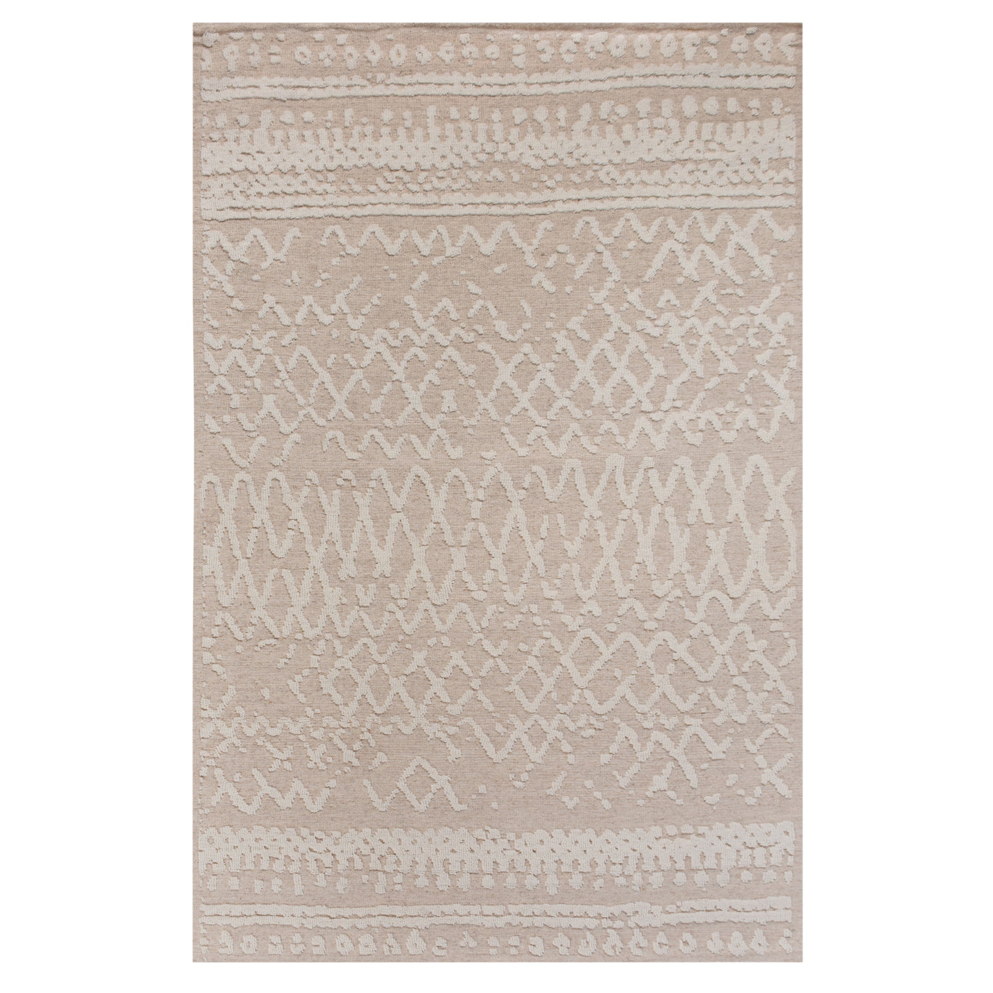 Cafu Knitted Beige & Ivory 160x230cm Wool and Polyester Rug