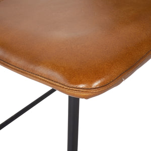 Set of 2 Baskin Leather Dining Chairs in Cognac