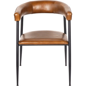 Set of 2 Cameron Leather Dining Chairs in Cognac