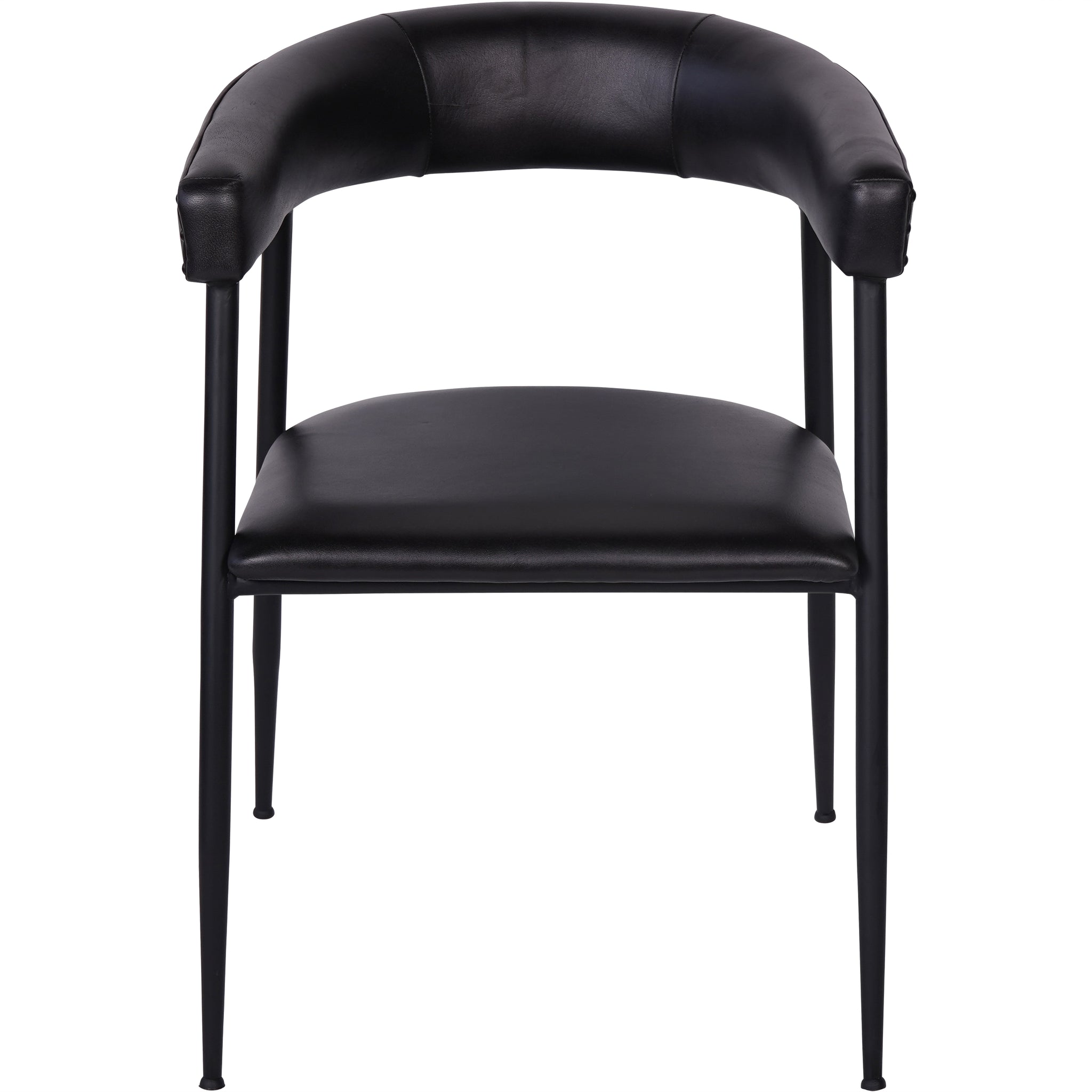 Set of 2 Cameron Leather Dining Chairs in Charcoal